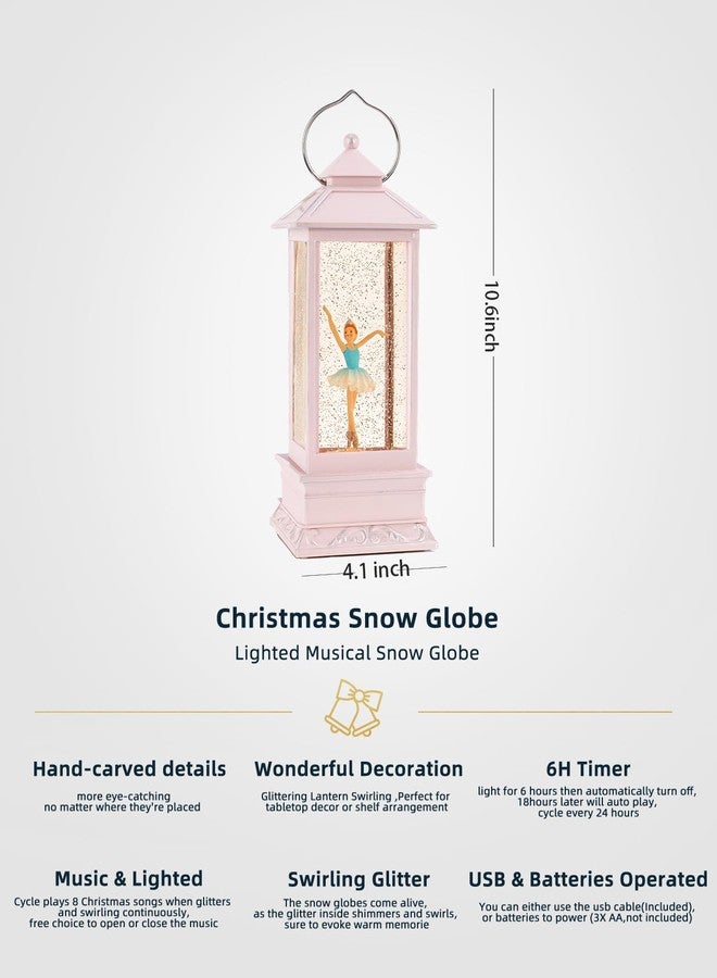 PEATOP كرات ثلجية لعيد الميلاد مقاس 11 بوصة، هدية مثالية للفتيات راقصات الباليه، كرة ثلجية موسيقية على شكل راقصة باليه، زينة عيد الميلاد، إضاءة، مؤقت 6 ساعات، صندوق موسيقي لامع، ديكور منزلي احتفالي - Image 5